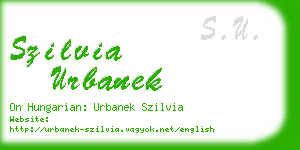 szilvia urbanek business card